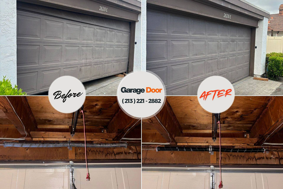 Before and after: garage door repair San Rafael, NM